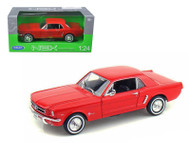 1964 1/2 Ford Mustang Coupe Hard Top Red 1/24 Scale Diecast Car Model By welly  22451
