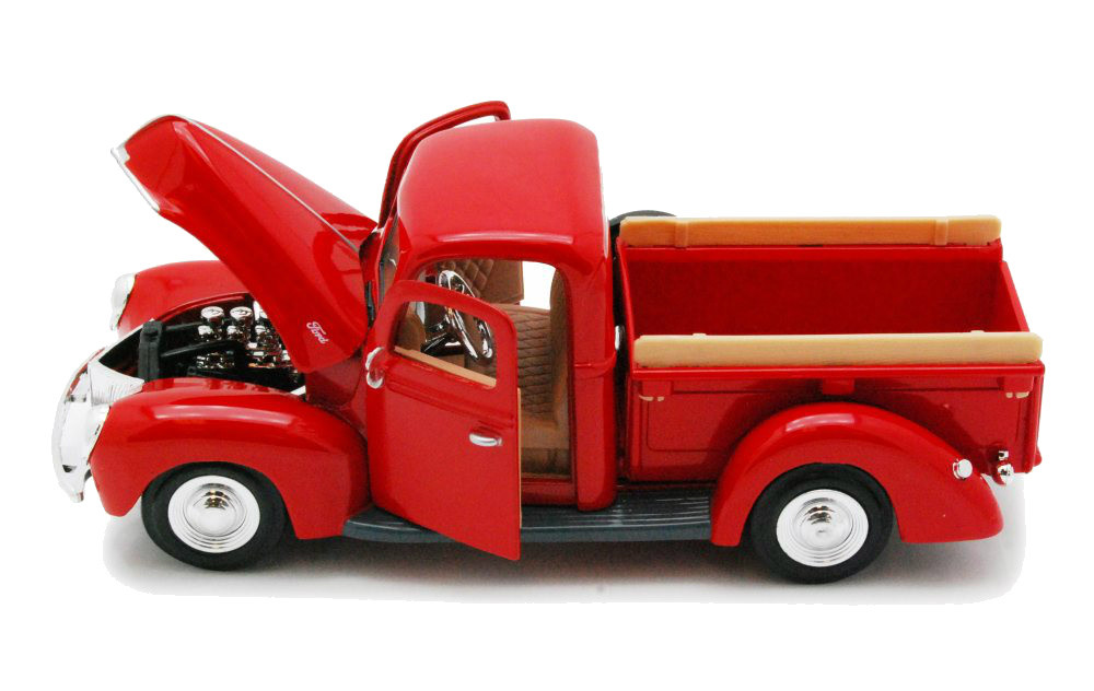 LGB 1:24 Scale Red Ford Delivery Pickup Truck 1940 Motormax Diecast Model 73234 