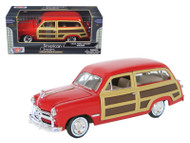 1949 Ford Woody Wagon Red 1/24 Scale Diecast Car Model By Motor Max 73260