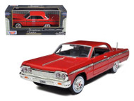 1964 Chevrolet Impala Red 1/24 Scale Diecast Car Model By Motor Max 73259