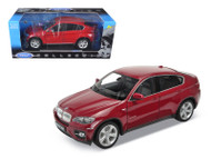 BMW X6 Red 1/18 Scale Diecast Car Model By Welly 18031