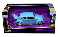 Volkswagen Beetle Bug Blue 1/24 Scale Diecast Car Model By Maisto 31023