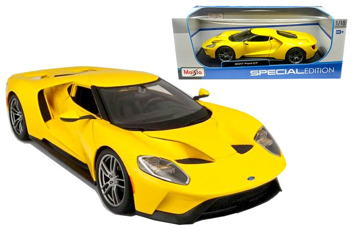 NEW COLOR Maisto 1:18 Scale Special Edition Diecast Model Yellow 2017 Ford GT 