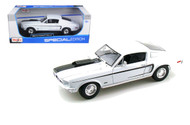 1968 Ford Mustang GT Cobra Jet Fastback White 1/18 Scale Diecast Car Model By Maisto 31167