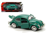 1966 VW Volkswagen Beetle Bug Green 1/24 Diecast Car Model By Motor Max 73223