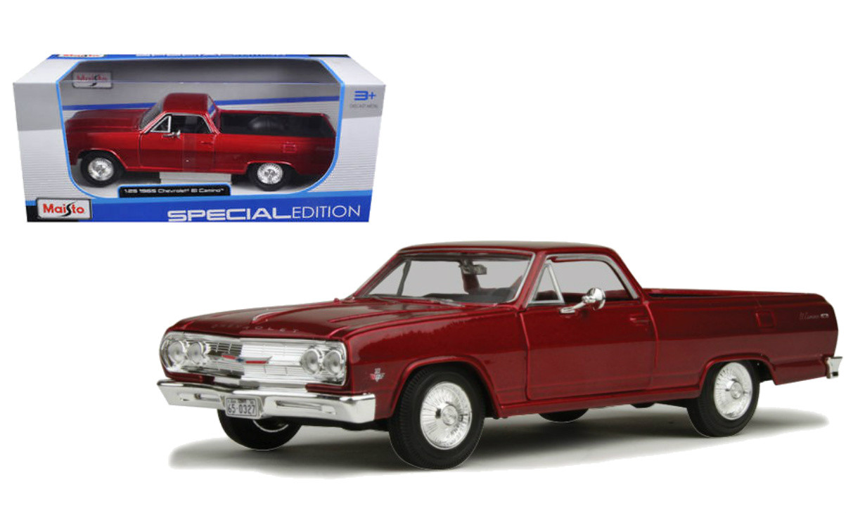 1965 CHEVROLET EL CAMINO RED 1/25 SCALE DIECAST CAR MODEL BY MAISTO 31977
