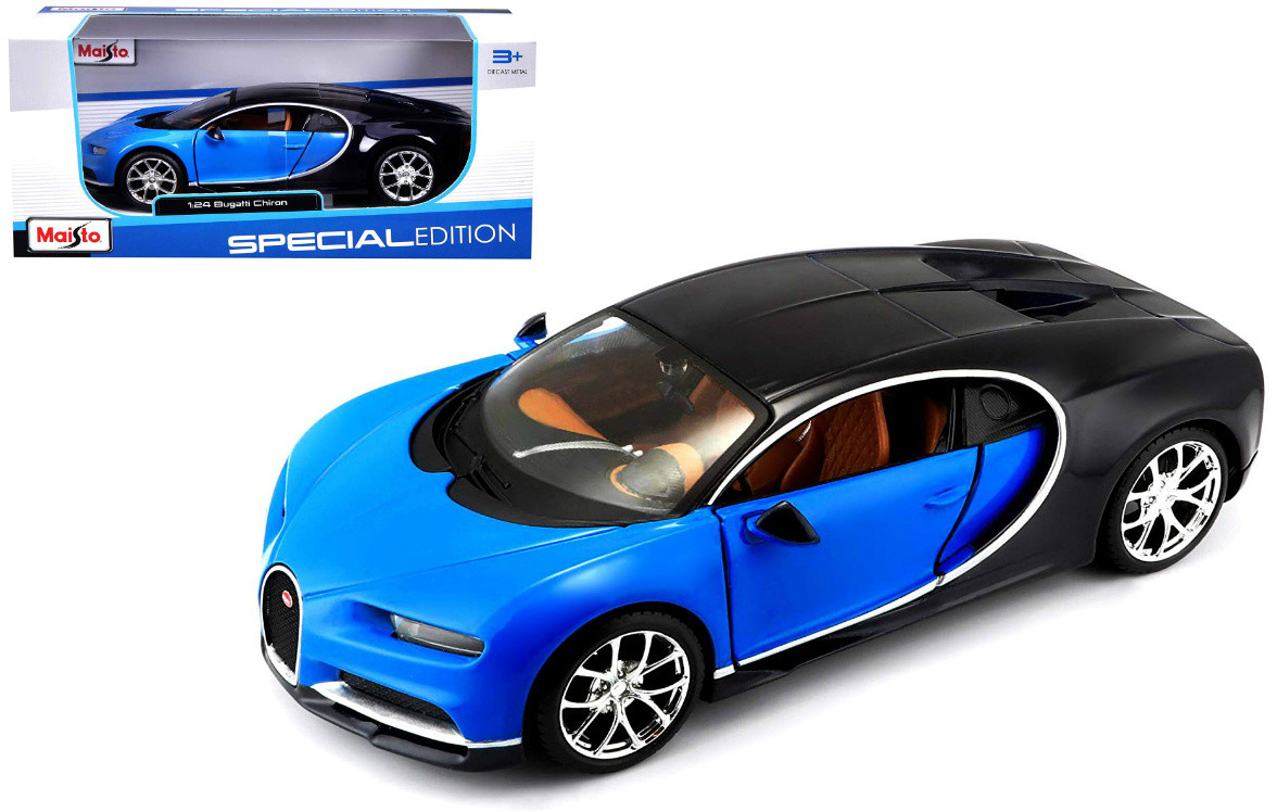 Bugatti Chiron Blue/Dark Blue Special Edition 1:24 Diecast Model 34514 * 
