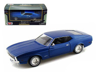 1971 Ford Mustang Sportsroof Blue 1/24 Scale Diecast Car Model By Motor Max 73327