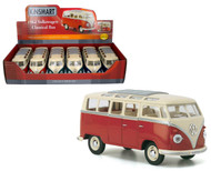 1962 Volkswagen Bus Box Of 6 7" 1/24 Scale Diecast Model By Kinsmart KT7005 D