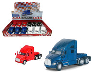 Kenworth T700 Semi Truck Toy Box Of 12 Pull Back 5" 1/68 Scale By Kinsmart KT5357