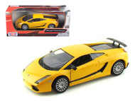 Lamborghini Gallardo Superleggera Yellow 1/24 Scale Diecast Car Model By Motor Max 73346