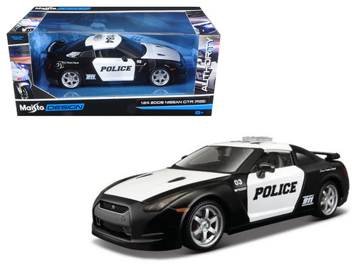 2009 Nissan GT-R R35 Police 1/24 Scale Diecast Car Model By Maisto 32512