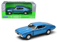 Oldsmobile 442 Blue 1/24 Scale Diecast Car Model By Welly 24024