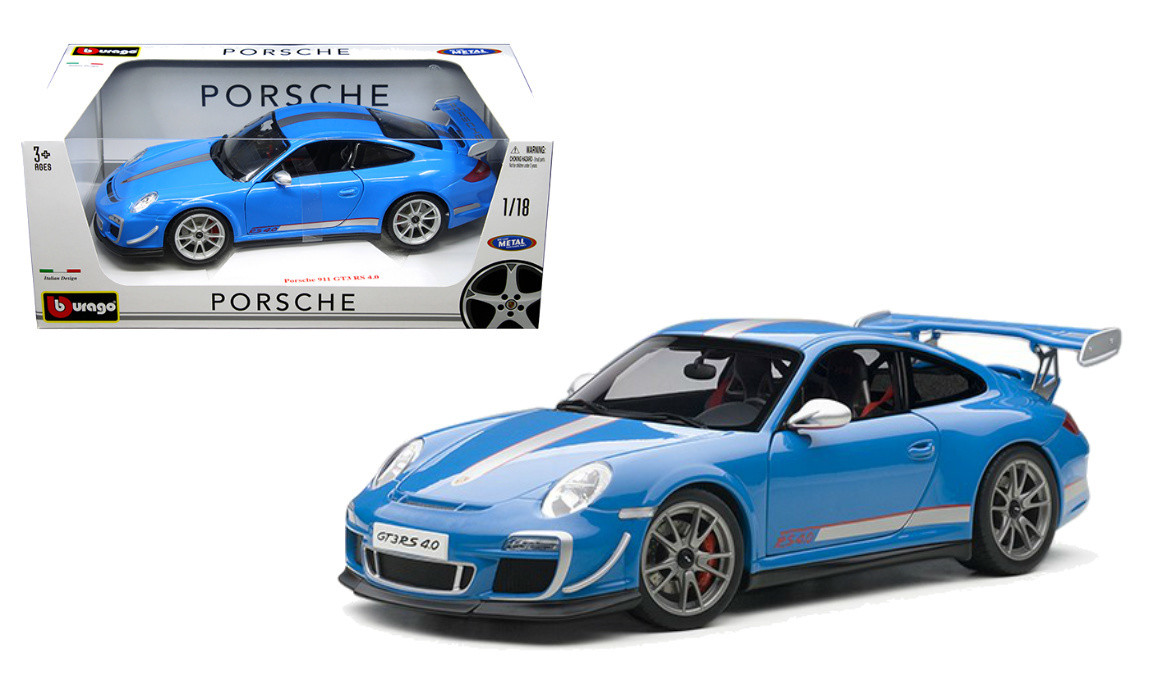 Diecast Model Car Porsche 911 GT3 RS Maisto 1:18 Scale Blue 