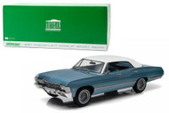 1967 Chevy Impala Sport Sedan 4 Doors Nantucket Blue With White Top 1/18 Scale Diecast Car Model By Greenlight 19008