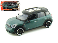 2011 MINI COOPER COUNTRYMAN S GREEN 1/24 SCALE DIECAST CAR MODEL BY MOTOR MAX 73353
