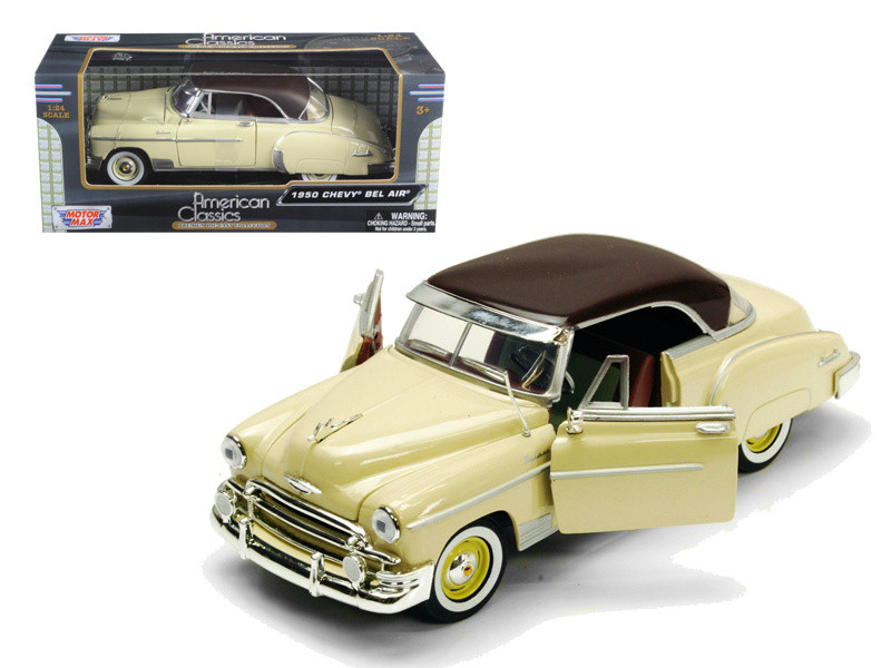 Yellow Motormax 73248-1/24 Scale Diecast Model Toy Car 1955 Chevy Bel Air Nomad