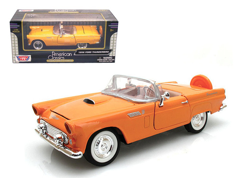 1:24 Scale 1956 Ford Thunderbird Convertible Motormax Diecast Car Yellow  73215