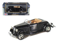 1934 Ford Coupe Convertible Black 1/24 Scale Diecast Car Model By Motor Max 73218