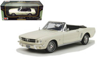 1964 1/2 Ford Mustang Convertible White 1/18 Scale Diecast Car Model By MotorMax 73145