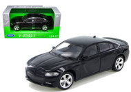 2016 Dodge Charger Black 1/24-27 Scale Diecast Car Model By Welly 24079