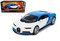 Bugatti Chiron Blue & White Exotics 1/24 Scale Diecast Car Model By Maisto 32509