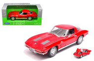 1963 Chevrolet Corvette Red 1/24-27 Scale Diecast Car Model By Welly 24073