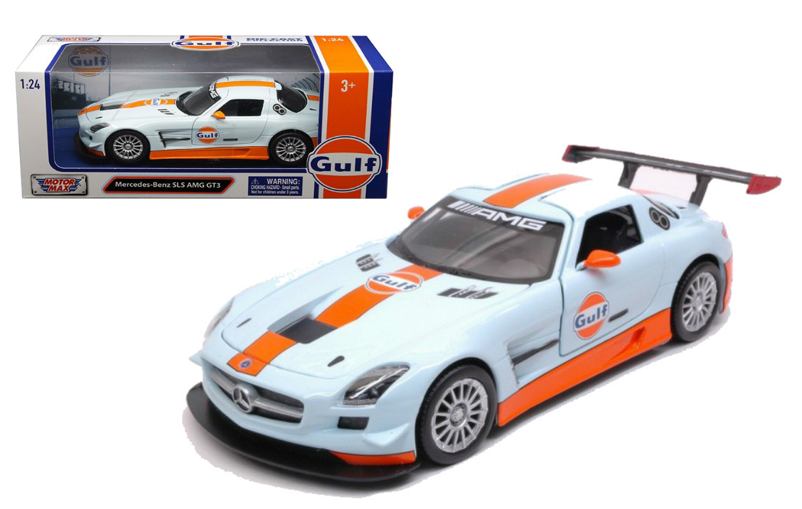 Gulf Oil 79646-1/24 Scale Diecast Model... Motormax Mercedes-Benz SLS AMG GT3 