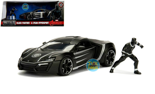 Lykan Hypersport With Black Panther Figure Hollywood Rides 1/24 Scale Diecast Car Model By Jada 99723

