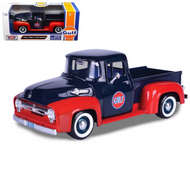 1956 FORD F-100 PICKUP TRUCK GULF OIL 1/24 SCALE DIECAST CAR MODEL BY MOTOR MAX 79647