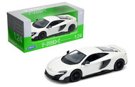 McLaren 675LT Coupe White 1/24 Scale Diecast Car Model By Welly 24089