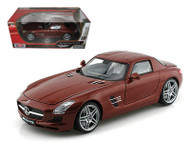 Mercedes Benz SLS AMG Gullwing Chocolate 1/18 Scale Diecast Car Model By Motor Max 79162