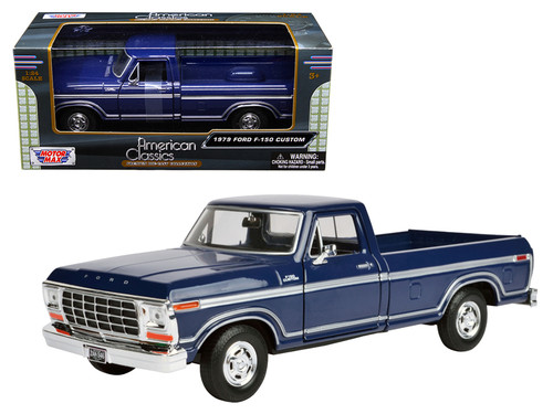 1979 Ford F-150 Pickup Truck Blue 1/24 Scale Diecast Model By Motor Max 79346