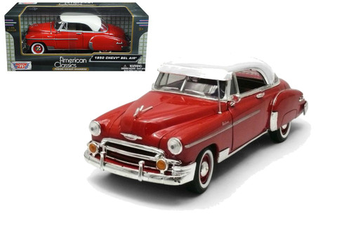 1950 Chevrolet  Bel Air Red 1/24 Scale Diecast Car Model By Motor Max 73268