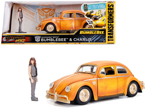 1971 Volkswagen Beetle Transformers Bumblebee Charlie Figure 1/24 By Jada 30114
