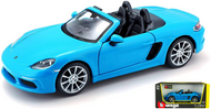 PORSCHE 718 BOXSTER BLUE 1/24 SCALE DIECAST CAR MODEL BY BBURAGO 21087