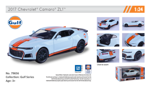 Chevrolet camaro Zl1 Coupe Gulf 2017 Light Blue Orange MOTORMAX 1:24 MTM79656 Mo 