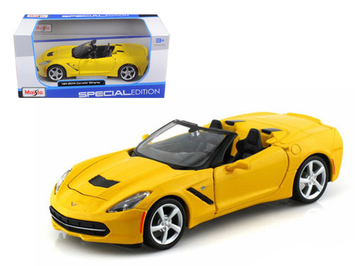 2014 Chevrolet Corvette C7 Stingray Convertible Yellow 1/24 Scale Diecast Car Model By Maisto 31501