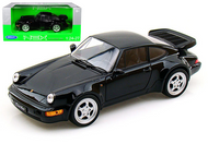 PORSCHE 964 TURBO BLACK 1/24 SCALE DIECAST CAR MODEL BY WELLY 24023