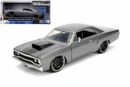 1970 PLYMOUTH ROAD RUNNER GREY DOMS FAST & FURIOUS 1/24 SCALE DIECAST CAR MODEL BY JADA 30745