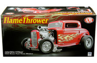 1932 FORD BLOWN 3 WINDOW HOT ROD FLAMETHROWER RED WITH FLAMES 1/18 DIECAST CAR MODEL BY ACME A 1805016