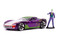 2009 CHEVROLET CORVETTE STINGRAY CONCEPT JOKER FIGURE HOLLYWOOD RIDES 1/24 SCALE DIECAST CAR MODEL BY JADA TOYS 31199