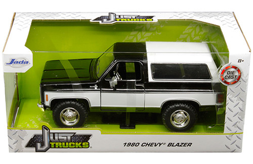 1980 CHEVROLET BLAZER K5 BLACK & WHITE JUST TRUCKS 1/24 SCALE DIECAST CAR MODEL BY JADA TOYS 31592