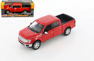 2019 FORD F-150 LARIAT CREW CAB PICKUP TRUCK RED 1/24-27 SCALE DIECAST CAR MODEL BY MOTOR MAX 79363