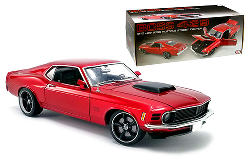 1970 FORD MUSTANG BOSS 429 STREET FIGHTER CANDY RED LIMITED EDITION 700 MADE 1/18 SCALE DIECAST CAR MODEL BY ACME A 1801836

