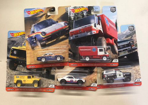 CAR CULTURE ALL TERRAIN SET OF 5 REAL RIDERS 1/64 SCALE DIECAST CAR MODELS BY HOT WHEELS FPY86-956Q