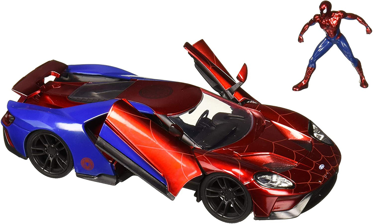 JADA TOYS 99725 SPIDERMAN figure & 2017 FORD GT diecast model sports car 1:24th 