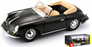 1961 PORSCHE 356 B CABRIOLET BLACK 1/24 SCALE DIECAST CAR MODEL BY BBURAGO 22078