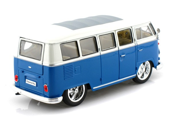 1/24 Welly 1962 Volkswagen Classical Bus Low Rider Diecast Model Car Blue 22095