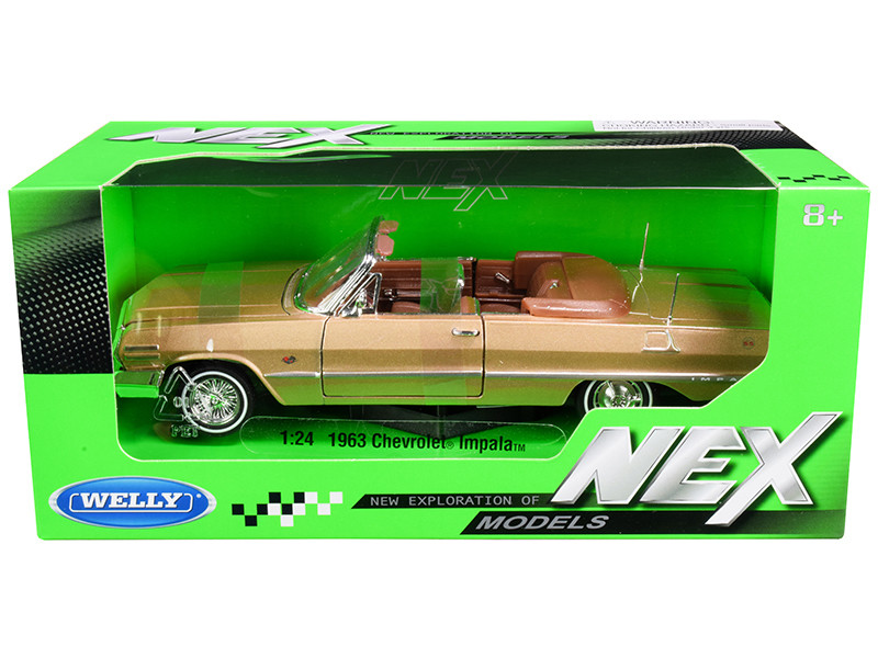 1963 Chevrolet Impala Ss Convertible Gold 1 24 Scale Diecast Car Model By Welly Jvk Toys